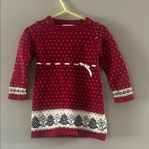 Cozy Vintage Knit Kids Dress with Festive Pattern